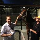 David Russo with his horse Inventive after a brilliant win at Canterbury